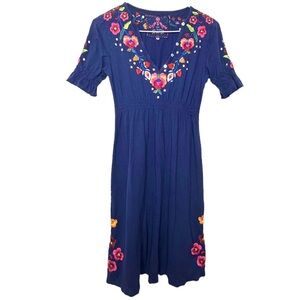 Johnny Was Floral Embroidered Dress XS